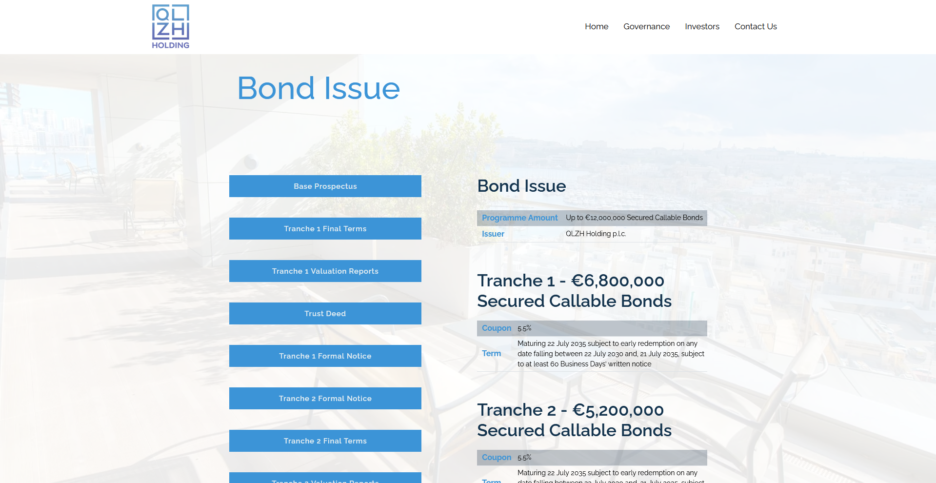 Moneybase — QLZH Holding p.l.c. bond announcement (May/Dec 2025)